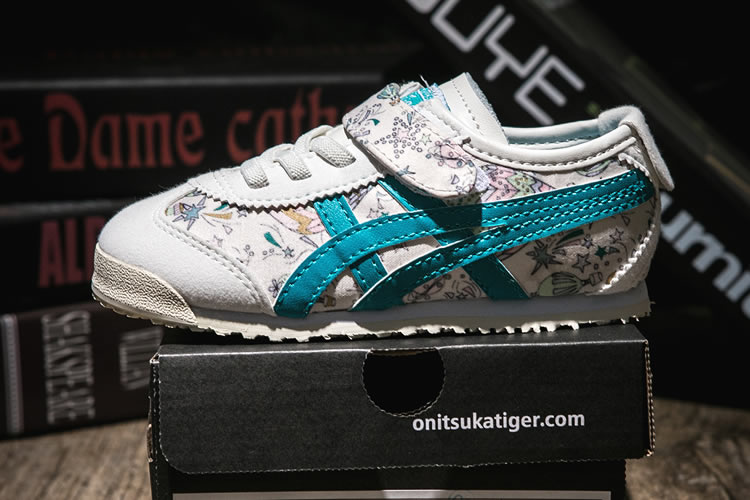 (White/ Blue) Onitsuka Tiger Mexico 66 TS Kid's Shoes - Click Image to Close