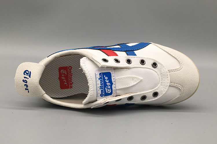 (White/ Blue/ Red) Mexico 66 PS SLIP ON Big Kid's Shoes - Click Image to Close