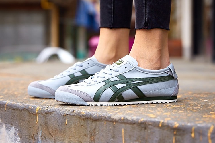 Onitsuka Tiger 'Mid Grey/ Pine Tree' Mexico 66 Shoes - Click Image to Close