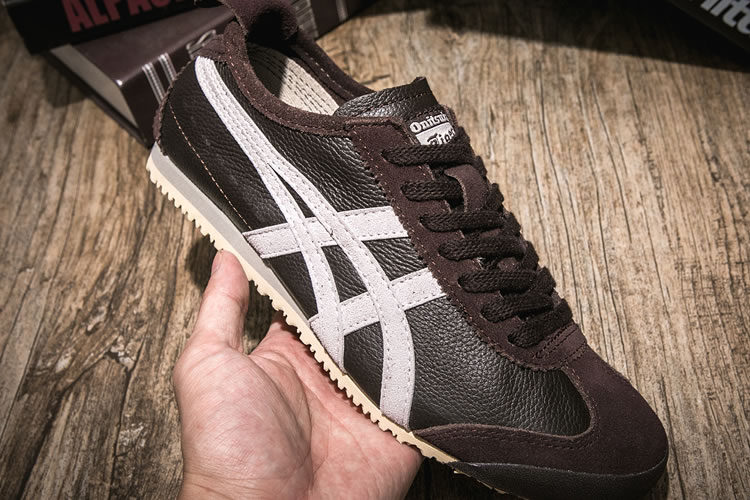 (Brown/ White) Onitsuka Tiger Mexico 66 Shoes - Click Image to Close