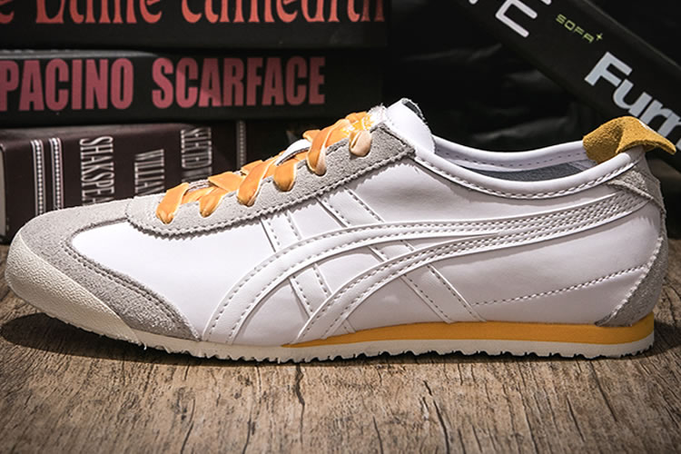 (White/ Yellow) Onitsuka Tiger Mexico 66 Shoes - Click Image to Close