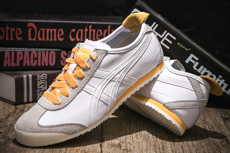 (White/ Yellow) Onitsuka Tiger Mexico 66 Shoes - Click Image to Close