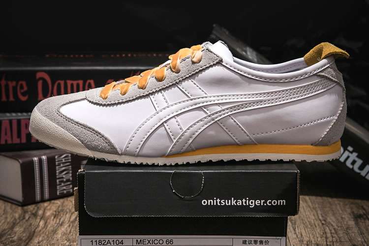 (White/ Yellow) Onitsuka Tiger Mexico 66 Shoes - Click Image to Close