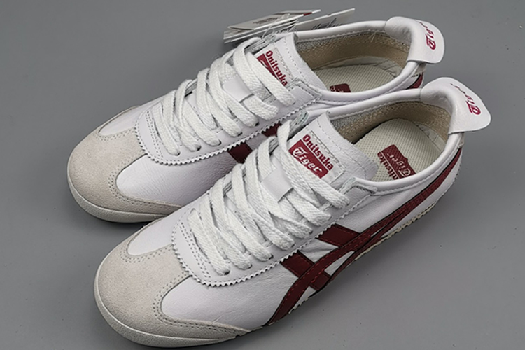 (White/ Wine Red) Mexico 66 Unisex Shoes - Click Image to Close