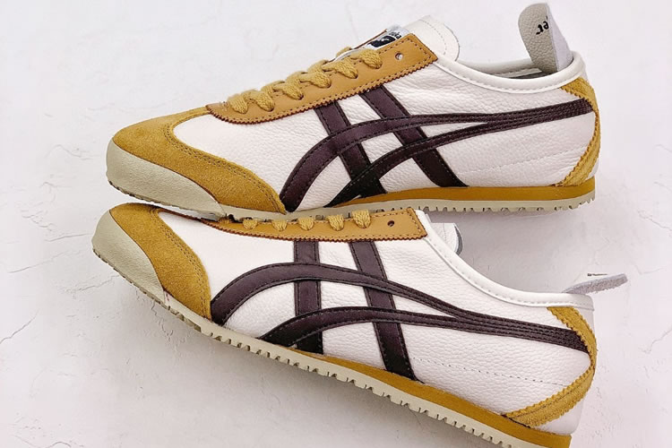 (Cream/ Licorice Brown/ Yellow) Onitsuka Tiger Mexico 66 Shoes