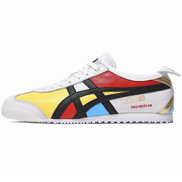 (White/ Black) Mexico 66 (Red Blue Yellow Geometric) Shoes