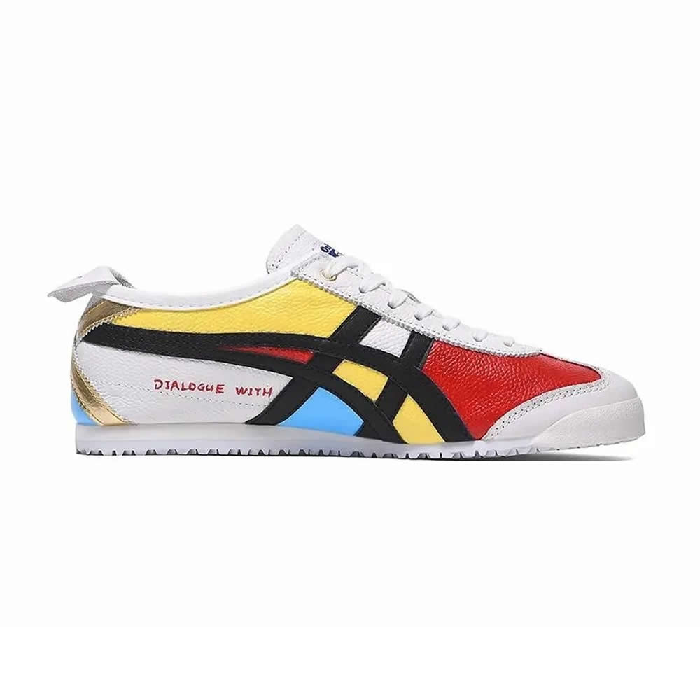 (White/ Black) Mexico 66 (Red Blue Yellow Geometric) Shoes
