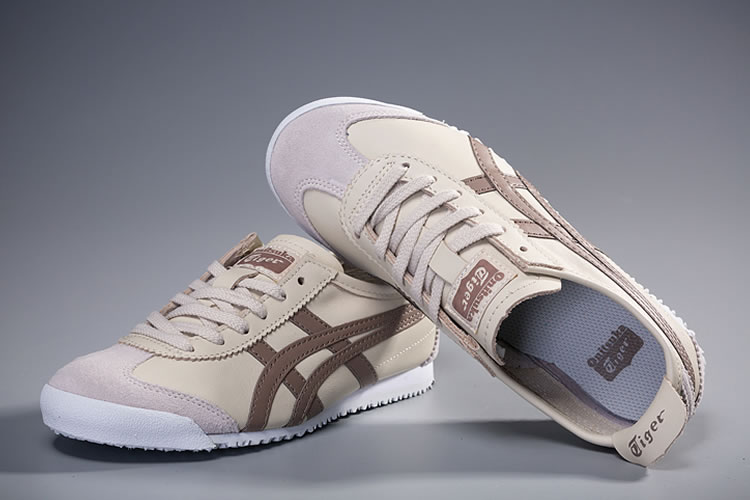 (Ivory/ Taupe) Onitsuka Tiger Mexico 66 Shoes - Click Image to Close