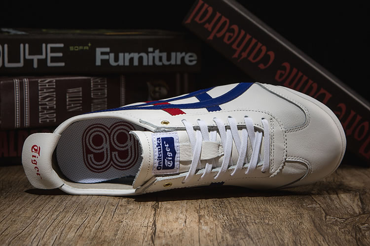 Onitsuka Tiger (White/ Blue/ Red/ Gold) Mexico 66 Shoes - Click Image to Close