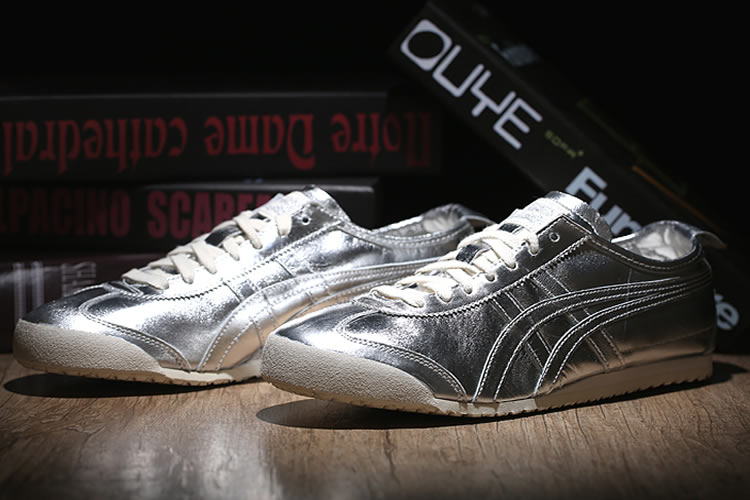 (All Silver) Onitsuka Tiger Mexico 66 New Retro Shoes - Click Image to Close