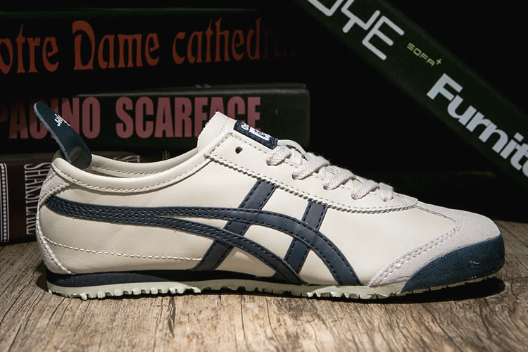 (Beige/ DK Blue) Onitsuka Tiger Mexico 66 Shoes