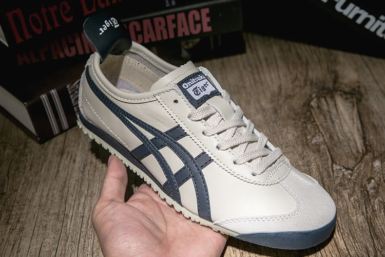 (Beige/ DK Blue) Onitsuka Tiger Mexico 66 Shoes