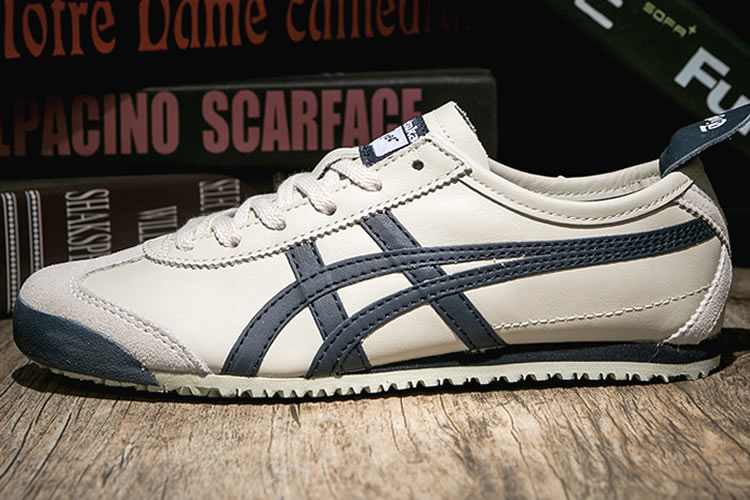 (Beige/ DK Blue) Onitsuka Tiger Mexico 66 Shoes