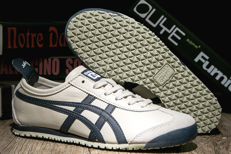 (Beige/ DK Blue) Onitsuka Tiger Mexico 66 Shoes
