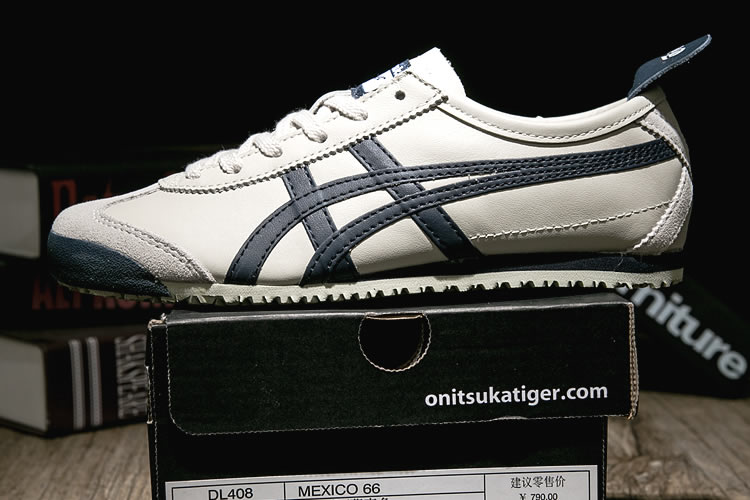 (Beige/ DK Blue) Onitsuka Tiger Mexico 66 Shoes