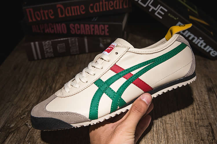 (Birch/ Green/ Red/ Yellow/ Black) Onitsuka Tiger Mexico 66 Shoes - Click Image to Close