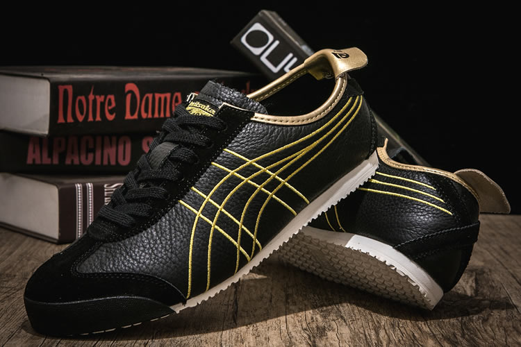 Onitsuka Tiger Mexico 66 (Black/ Gold) Shoes - Click Image to Close