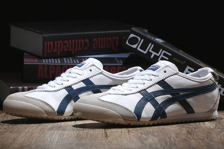 (White/ DK Blue) Onitsuka Tiger Mexico 66 Shoes