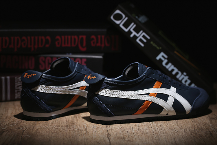 (DK Blue/ White/ Orange) Onitsuka Tiger Mexico 66 Shoes - Click Image to Close