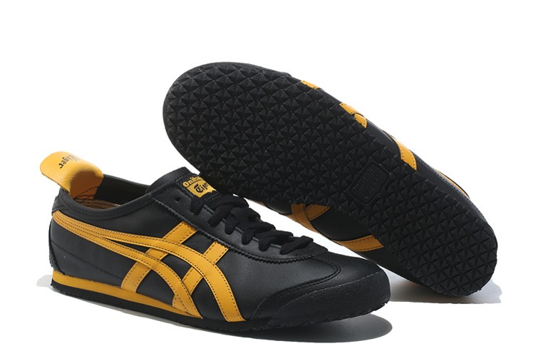 Mens Onitsuka Tiger (Black/ Yellow) Mexico 66 Shoes