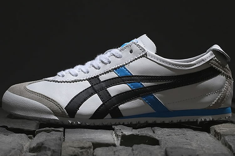 (White/ Black/ Blue) Onitsuka Tiger Mexico 66 Shoes - Click Image to Close