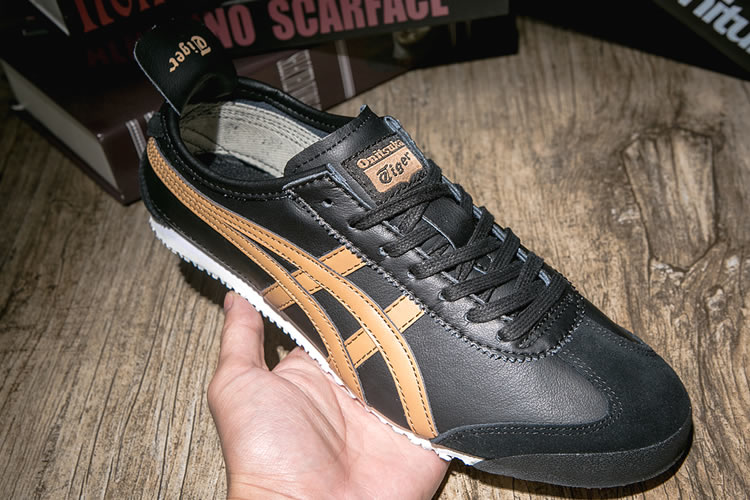 (Black/ Gold) Onitsuka Tiger Mexico 66 Shoes - Click Image to Close