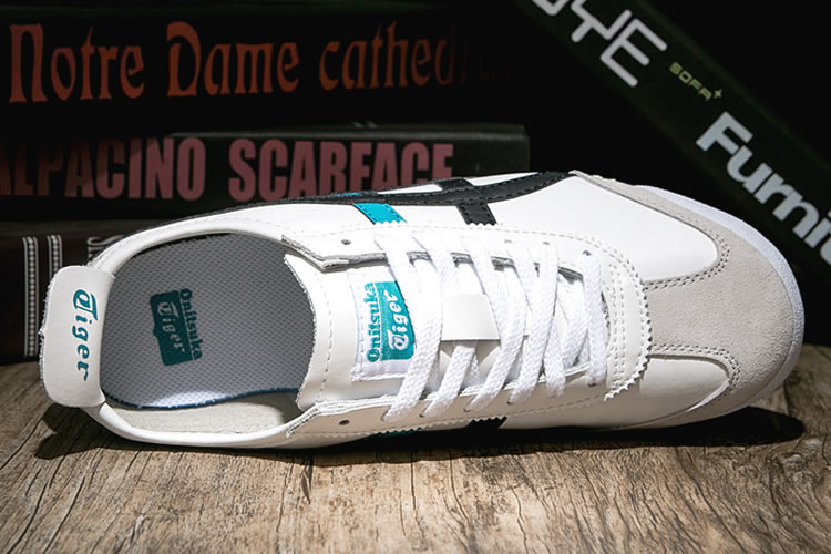 Onitsuka Tiger Mexico 66 Shoes (White/ Black/ turquoise) - Click Image to Close