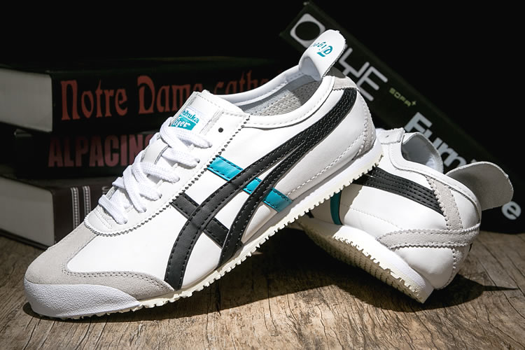 Onitsuka Tiger Mexico 66 Shoes (White/ Black/ turquoise) - Click Image to Close