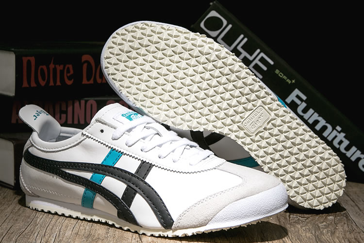 Onitsuka Tiger Mexico 66 Shoes (White/ Black/ turquoise)