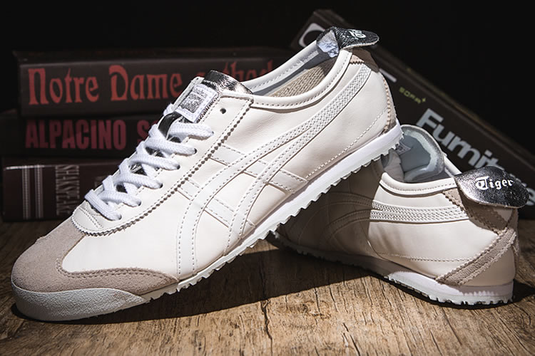 (White/ Silver) Onitsuka Tiger Mexico 66 Shoes - Click Image to Close