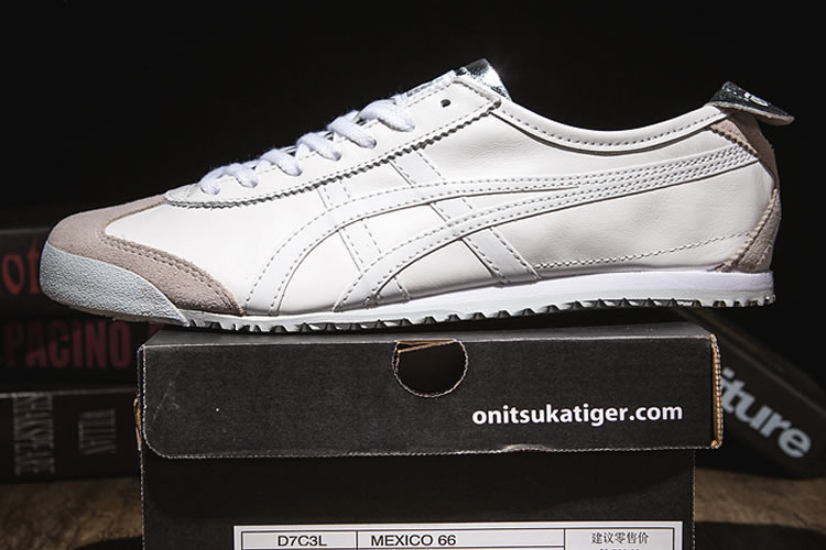 (White/ Silver) Onitsuka Tiger Mexico 66 Shoes - Click Image to Close