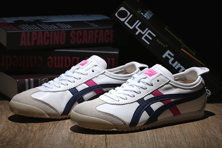 (White/ Navy/ Pink) Mexico 66 Shoes - Click Image to Close