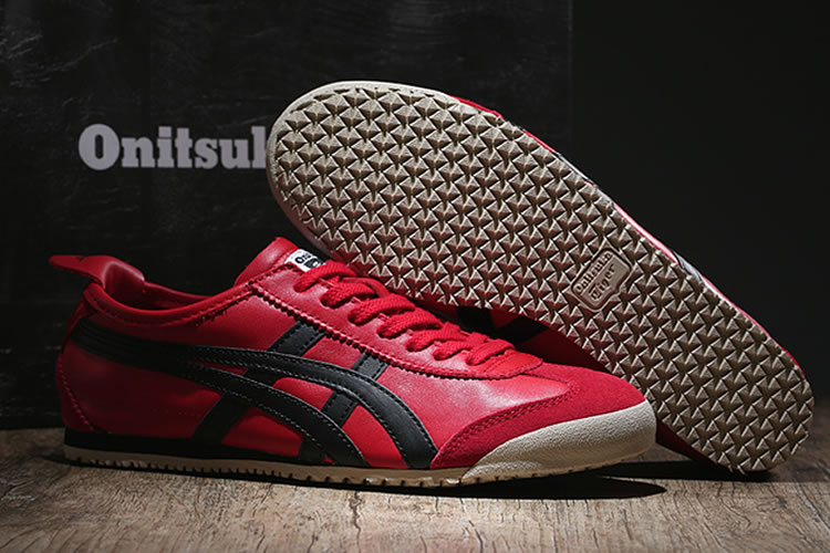 (Red/ Black) New Onitsuka Tiger Mexico 66 Shoes - Click Image to Close