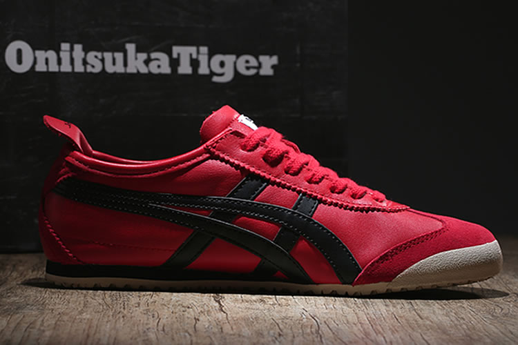 (Red/ Black) New Onitsuka Tiger Mexico 66 Shoes - Click Image to Close