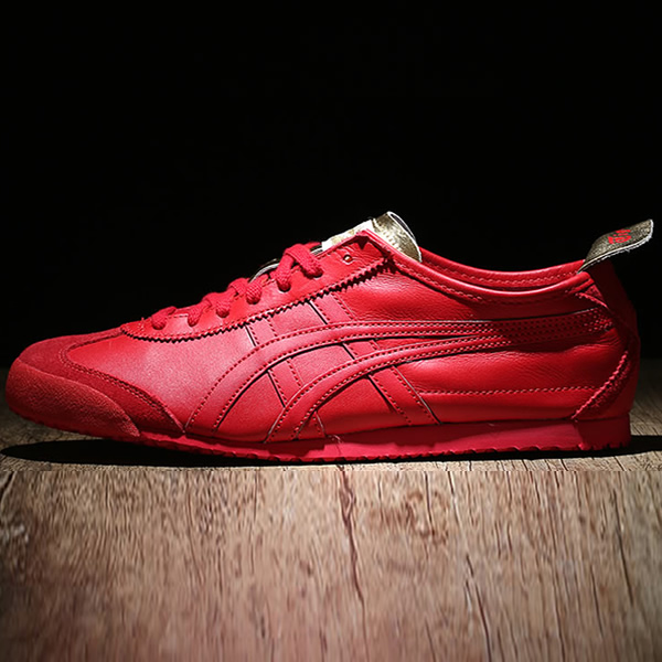 Womens (Red/ Gold) Onitsuka Tiger Mexico 66 Shoes