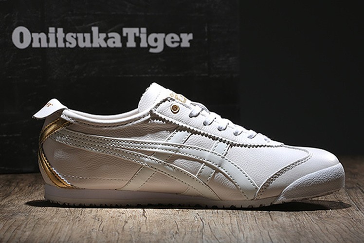 (White/ Gold) New Onitsuka Tiger Mexico 66 Shoes - Click Image to Close