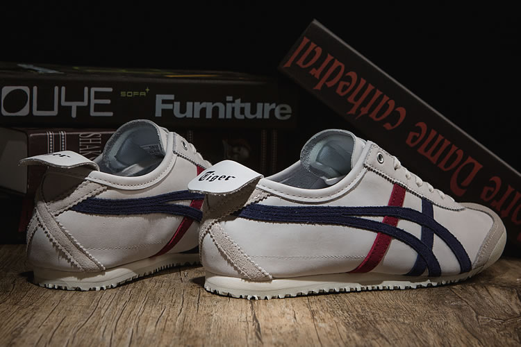 (Beige/ DK Blue/ Red) Onitsuka Tiger Mexico 66 New Shoes