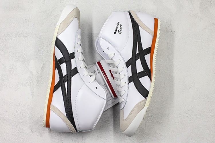 (White/ Black/ Orange) Onitsuka Tiger Mexico Mid Runner Shoes