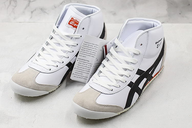 (White/ Black/ Orange) Onitsuka Tiger Mexico Mid Runner Shoes - Click Image to Close