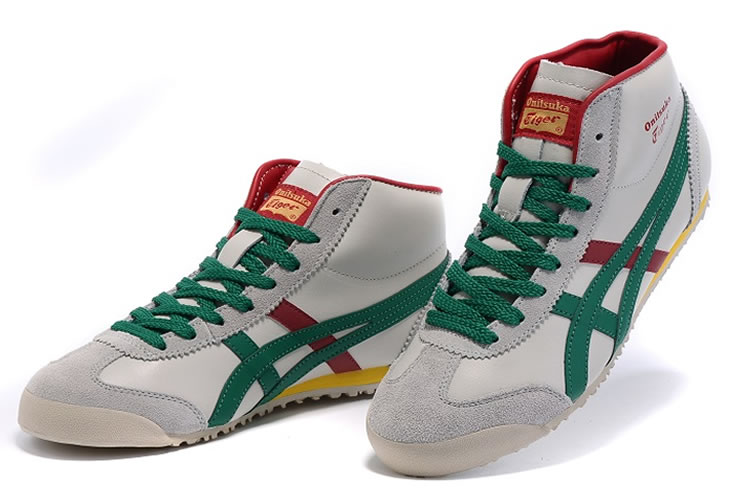 Onitsuka Tiger (Beige/ Green/ Red/ Yellow) Mid Runner Shoes - Click Image to Close