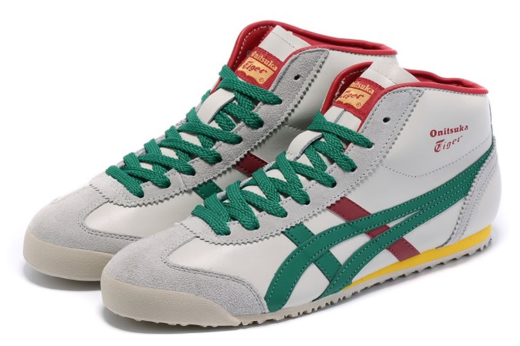 Onitsuka Tiger (Beige/ Green/ Red/ Yellow) Mid Runner Shoes - Click Image to Close