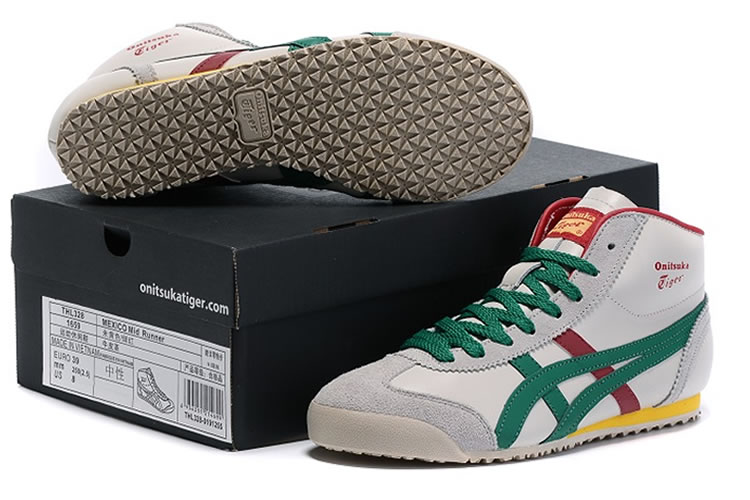 Onitsuka Tiger (Beige/ Green/ Red/ Yellow) Mid Runner Shoes