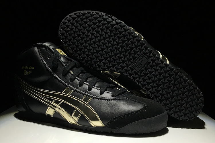 (Black/ Gold) Onitsuka Tiger Mexico Mid Runner Shoes