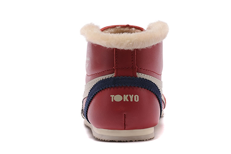 (Red/ Beige/ Navy) Onitsuka Tiger Mid Runner Shoes (Added Villus)