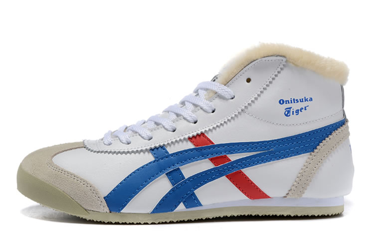 (Cracked Beige/ Royal Blue/ Red) Mid Runner Shoes - Click Image to Close