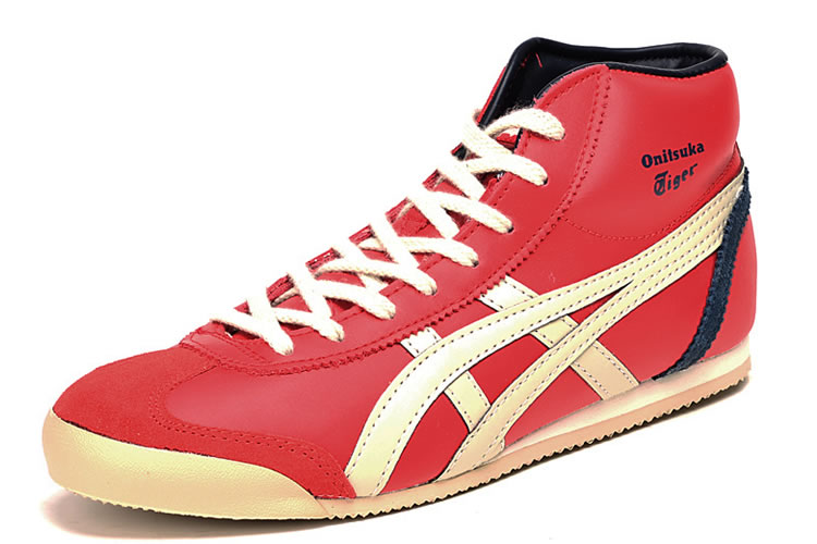 (Red/ Beige/ Navy) Onitsuka Tiger Mid Runner Shoes - Click Image to Close