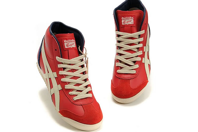 (Red/ Beige/ Navy) Onitsuka Tiger Mid Runner Shoes