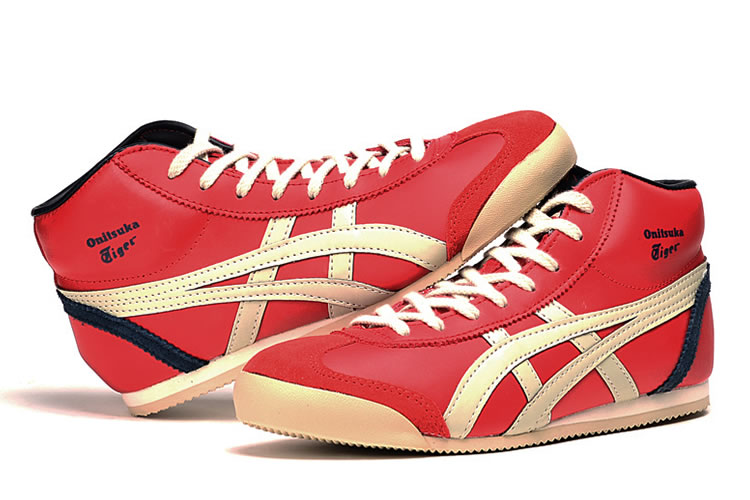 (Red/ Beige/ Navy) Onitsuka Tiger Mid Runner Shoes