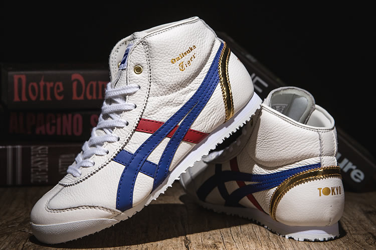 (White/ Blue/ Red/ Gold) Mexico Mid Runner Shoes - Click Image to Close