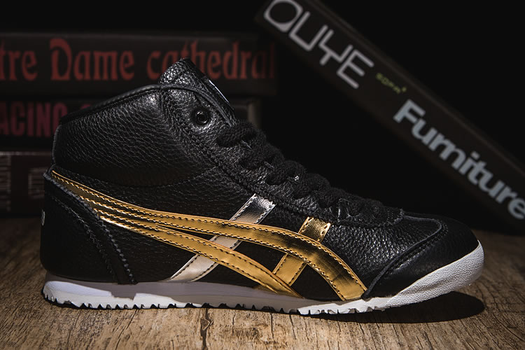 (Black/ Gold/ Silver) Onitsuka Tiger Mexico Mid Runner New Shoes